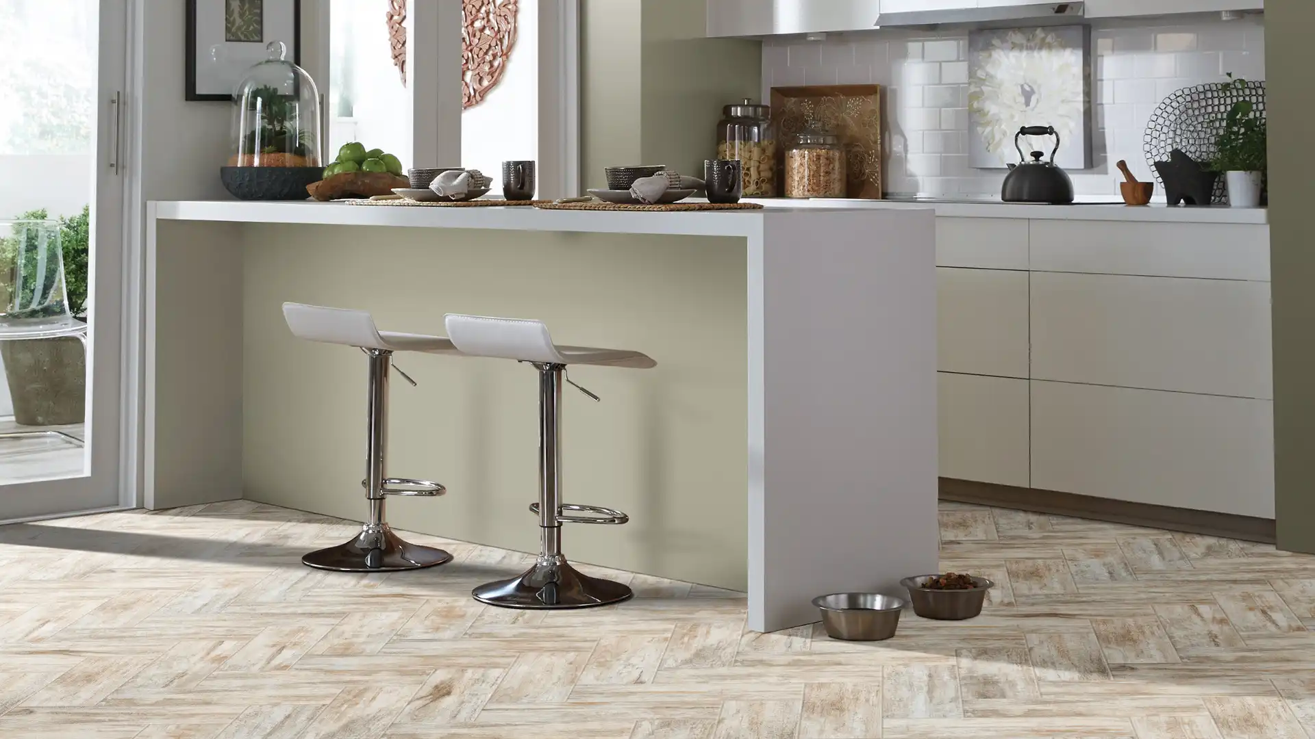 tiled kitchen